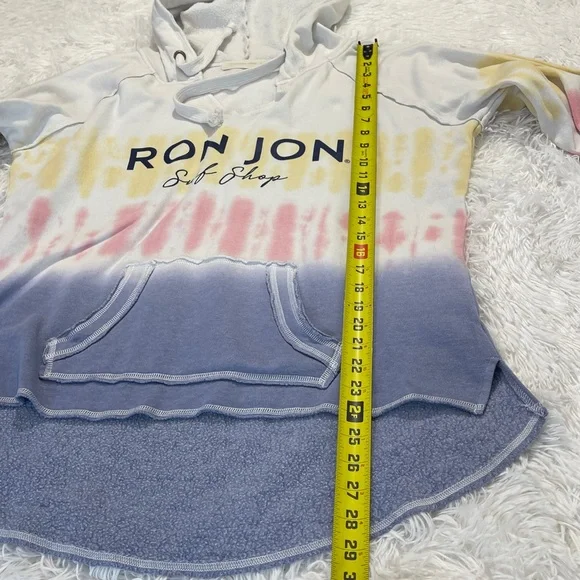 Ocean Drive RON JON White and Blue Tie-Dye Hoodie WOMENS SIZE L - Picture 3 of 8